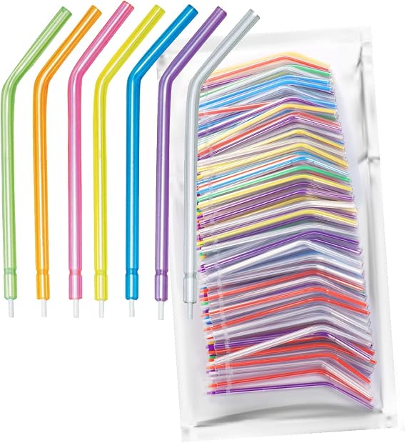 LA MIERE 250 Per Bag Dental Air Syringe Tip Water Syringe Tip Disposable Spray Nozzles Tips Assorted Rainbow Triple. Fit All Standard A-W Syringes. (250 Pieces, Outer Rainbow)