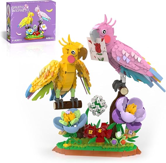 aphpaio Love Birds Building Toy Set, Valentines Day Gift for Lover Adults | Cockatiel Lover Birds Building Blocks, Home Love Decor ,Valentines Day Easter Birthday for Mom Lover Adults Kids