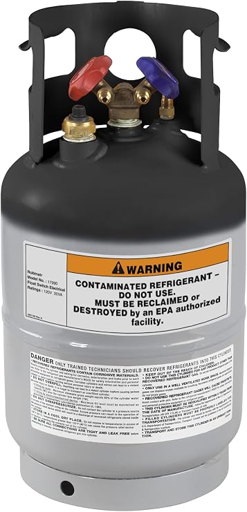 Robinair 17990 Contaminated Refrigerant Tank Assembly - 30 lb., Empty