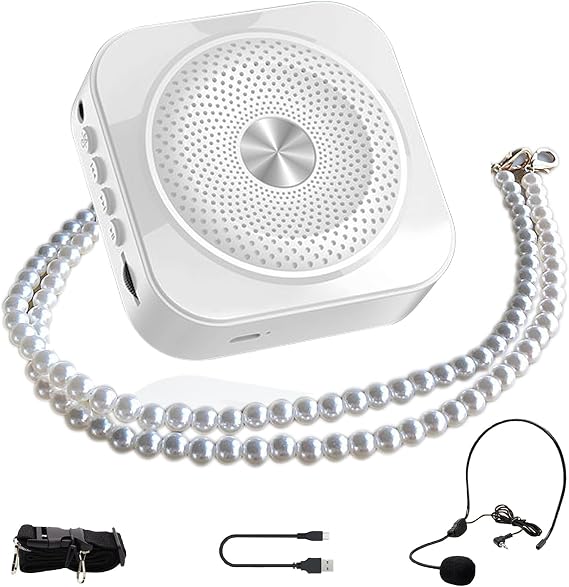 Loudspeaker, Hands-Free Loudspeaker, Megaphone with Microphone, DSP System, Howling Countermeasure, Portable, Portable Carrying Strap, Speaker, Loud Volume, 360° Omnidirectional Acoustic Amplifier