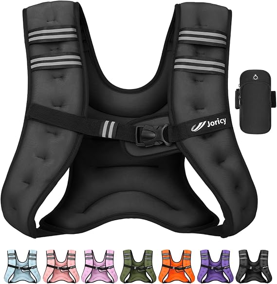 Weighted Vest for Women Men 5lb/8lb/10lb/12lb/15lb/20lb/25lb/30lb | Rucking Vests, Reflective Stripe, Running Workout Walking, Strength Training Weight Loss Fitness