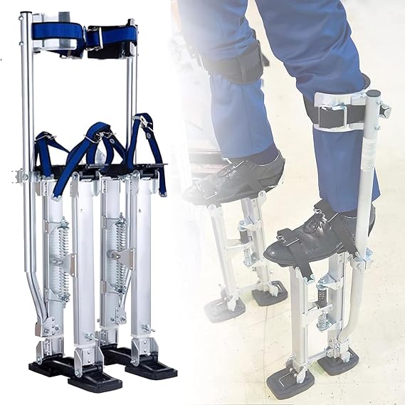 Work Stilts,(Drywall Stilts, Aluminum Alloy Professional Adjustable Strap Drywall Stilts Builders Drywall Plastering Stilts Paint Painter Tool 24"- 40"(Size:15-23inch,Color:Blue))