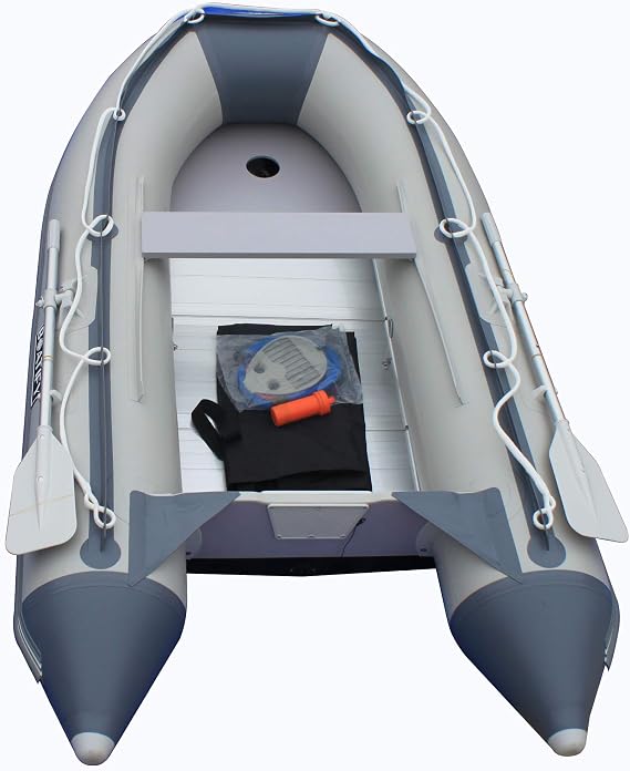 9.8 ft Inflatable Boat Raft Fishing Dinghy Pontoon Boat with Aluminum Floo