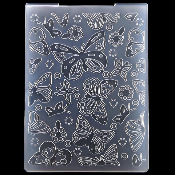 Kwan Crafts Butterfly Flowers Plastic Embossing Folders for Card Making Scrapbooking and Other Paper Crafts 3050902
