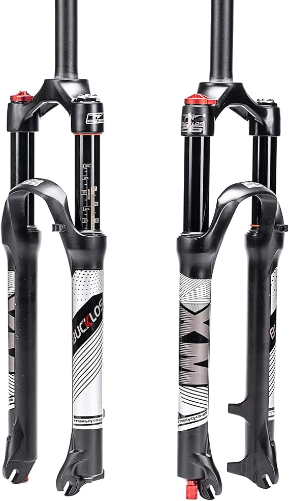 BUCKLOS 26/27.5/29 Travel 120mm MTB Air Suspension Fork QR 9mm XC AM | Rebound Adjust, 1 1/8 Straight/Tapered Tube, Manual/Remote Lockout, Ultralight Mountain Bike Front Forks