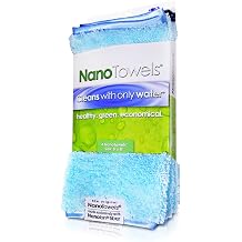Life Miracle Nanoタオル - 水だけでほぼすべての表面をきれいにする素晴らしいエコファブリックペーパータオルや有毒化学物質はもうありません | 4枚パック 8x8、シーショアティール