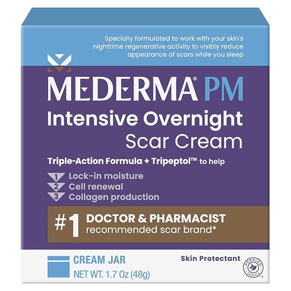 Mederma PM Intensive Overnight Scar Cream, with Tripeptol, 1.7 Oz