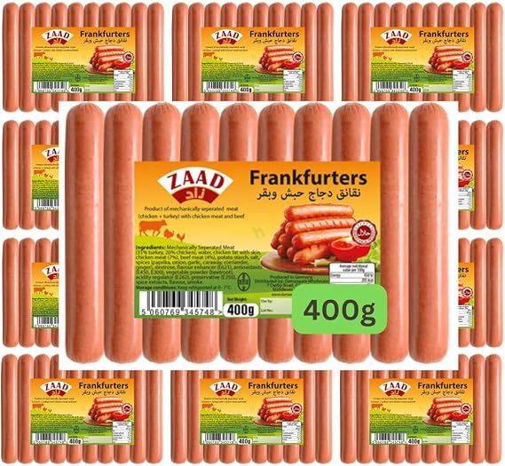 Halal Frankfurter Sausages PMP Price Marked (12x400g)