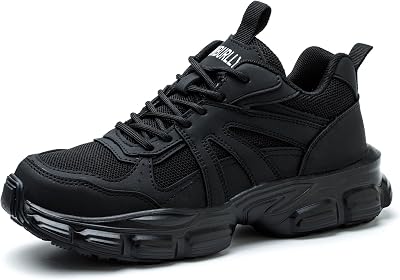 Asiman Steel Toe Shoes for Women Safety Work Shoes Breathable Lightweight Slip Resistant Steel Toe Sneakers