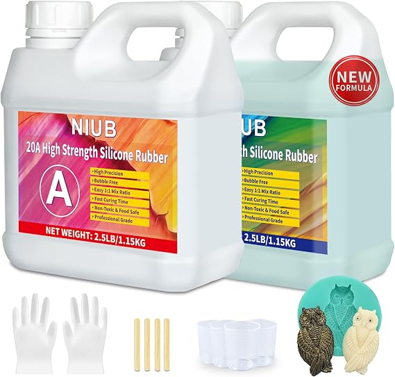 NIUB 20A Silicone Mould Jade Green Liquid Silicone Moulding Compound 2.5