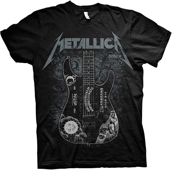 Metallica Men's Hammett Ouija Guitar Slim Fit T-Shirt