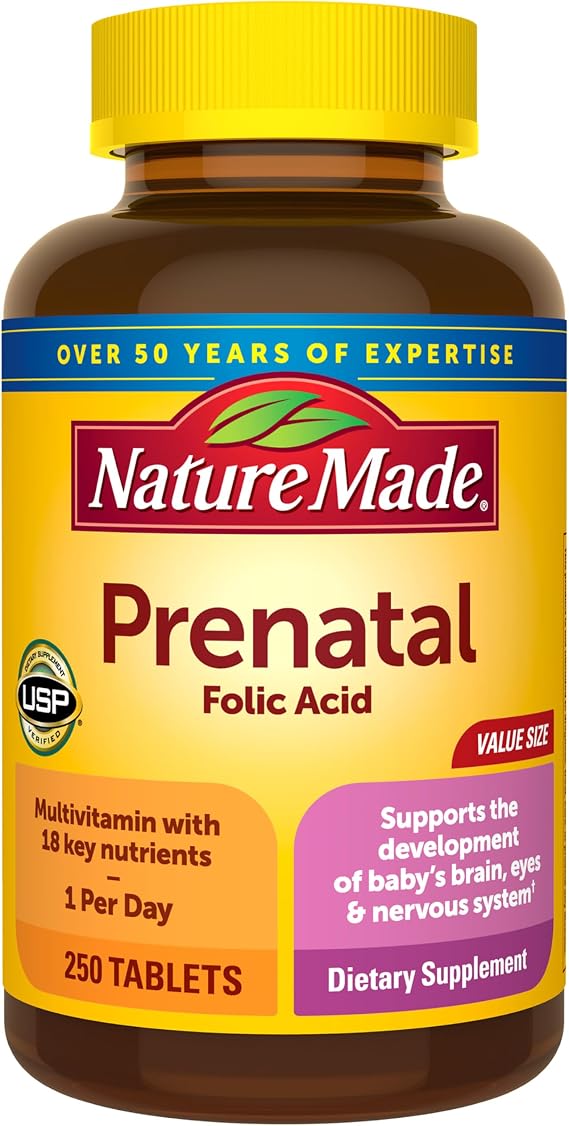 Nature Made Prenatal Multivitamin with Folic Acid, 250 Tablets