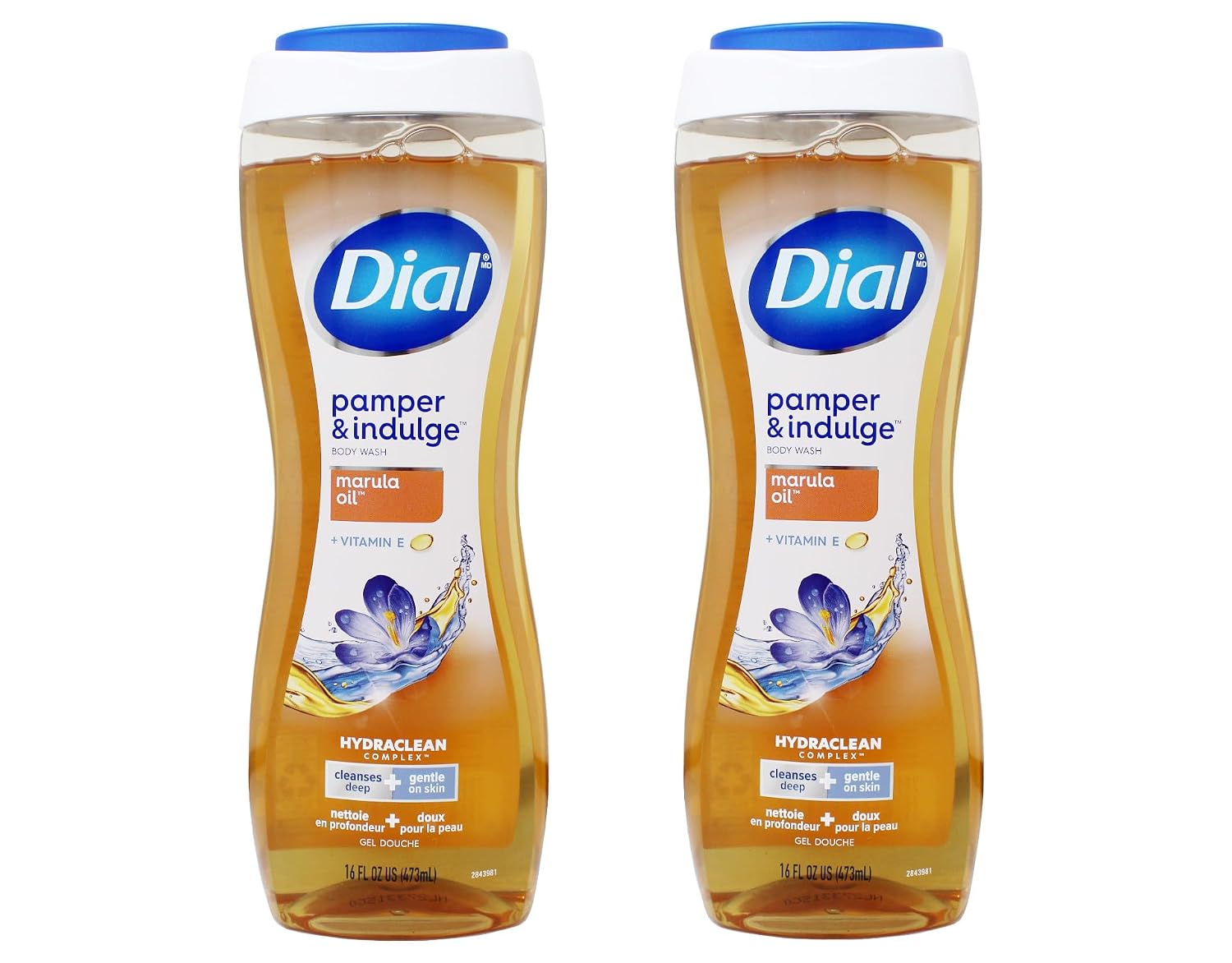 Dial Nourishing Body Wash - Marula Oil - Net Wt. 16 FL OZ 473 mL Per Bottle - Pack of 2 Bottles