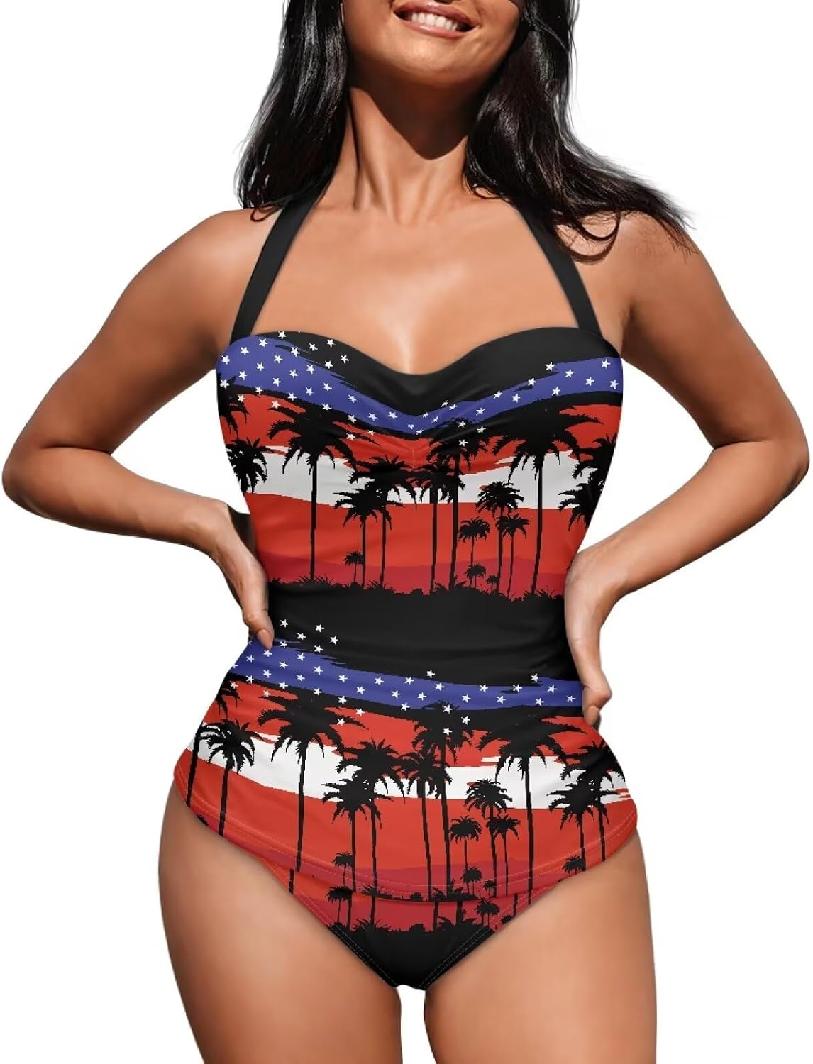 Halter Swimwear Womens One Piece Swimsuit Bathing Suit Breathable Monokini for Ladies Summer Beach Party