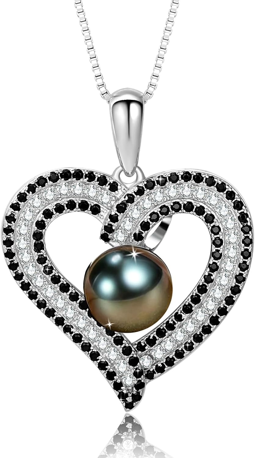Gifts for Women Wife-Pearl Heart Pendant Necklace- Birthday for Girlfriend, Valentines Day for Wives, Mothers Day for Mom Grandma, Gifts for Her on Wedding Anniversary Christmas Fine Jewelry