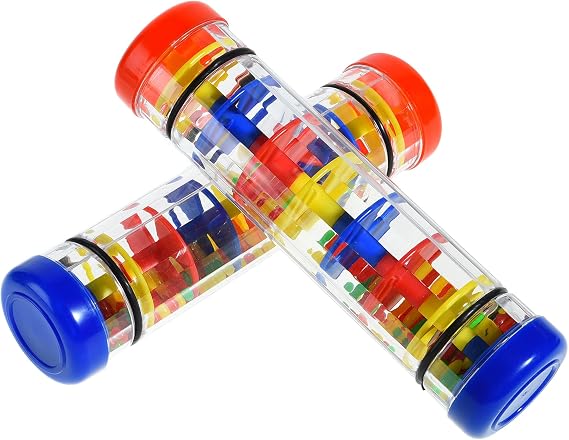MIHEY 2 Pack Rain Stick Toys for Kids & Toddlers | 8 Inch Rainmaker Rainsticks Sensory Musical Instrument Shaker, Baby Toy