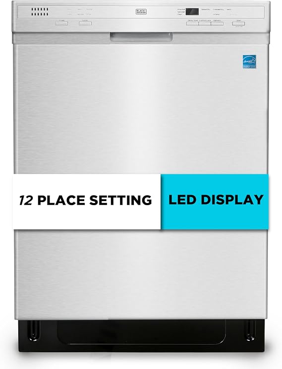 BLACK+DECKER 24" Built-In Dishwasher, Energy Star, BDW200MS, Stainess Look