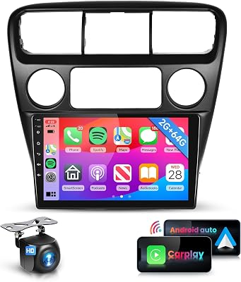 2G64G Upgraded Android Car Stereo for Honda Accord 6th 1998-2003 Radio with Wireless Carplay Android Auto MirrorLink 9inch HD Touchscreen Bluetooth FMRDS 28UIs AHD Reversing Camera&External MIC