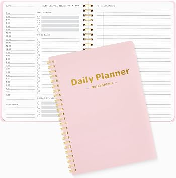 Daily Planner Notebook, 80 Sheets Undated Do List Planner 2025, 6.4"x8.4" To do List Notepad, Do List Organizer for School/Office Supplies