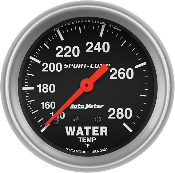Auto Meter 3431 Sport-Comp Mechanical Water Temperature Gauge