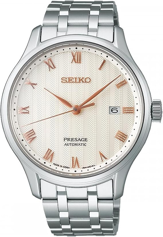 Seiko Presage Mens Japanese Zen Garden 'Sakura Daytime' Automatic Sapphire Glass Champagne Dial Watch SRPF45J1