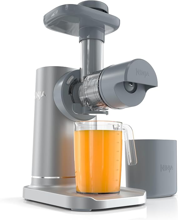 Ninja NeverClog Cold Press Juicer, 24oz Jug, 36oz Pulp, Silver, JC151SL | 150W high-torque auger juices fibrous fruits & veggies. Total Pulp Control, 2 one-touch programs. Dishwasher safe.