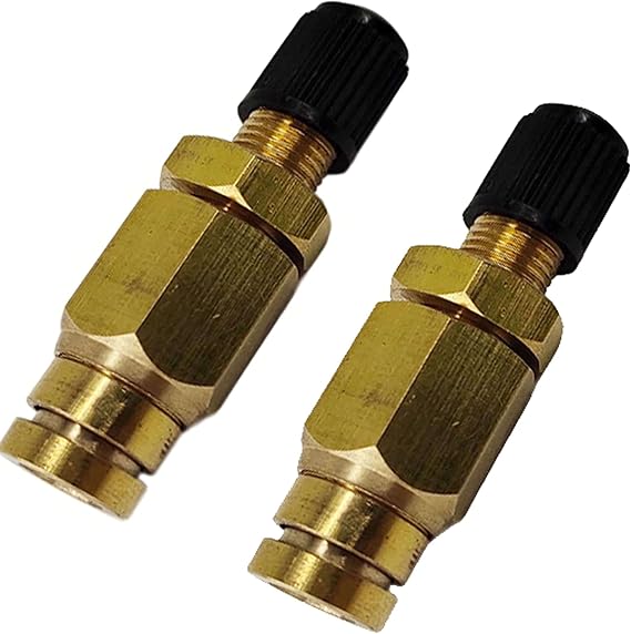 1/4" OD Push to Connect Brass Schrader Inflation Valve Airbags, 2-Pack | DOT Approved. Quick Push Lock Design. Brass Inflation Valve for Trucks & Trailers. Air Ride Suspension. Max 150 PSI.