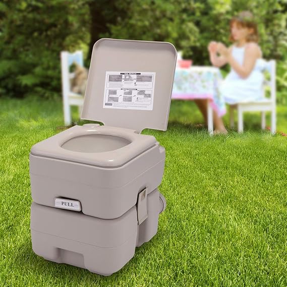 Portable Toliet 5.3 Gallon 20L Outdoor Camping Toilet Potty,3-Way Flush, Cover and for Camping Hiking RV Travel Boat Outdoors Hiking Trip