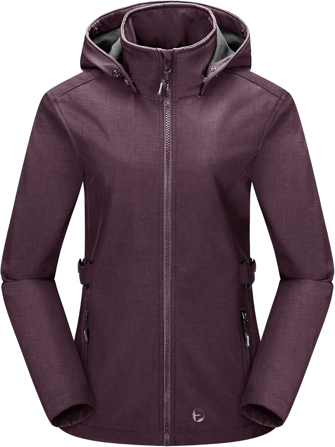Outdoor Ventures Womens Softshell Jacket Short Lined Functional Jacket Waterproof Transitional Jacket with Removable Hood Rain Jacket Outdoor Raincoat Softshell Coat for Hiking Running Sports
