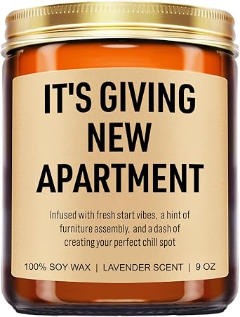 Younift Funny Housewarming Candle, New Apartment Gifts, First Apartment, 1st Apt. Must Haves - Cute House Warming Gifts New Home for Men, Women, Couples - Closing Presents for Home Buyers - 9 oz