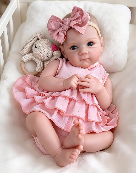 Aori Reborn Baby Dolls, Realistic Newborn Baby Doll with Poseable Limbs | Weighted Reborn Girl with Accessories for Seniors, Collectors and Kids 3+