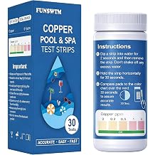 Copper Test Strips for Pool: 30 Counts Pool Copper Test Kit for Swimming Pool, Hot Tub and Spa - Accurate Metal Test Kit for Above-Ground & Inground Pools - Measures Copper Level 0-2 ppm