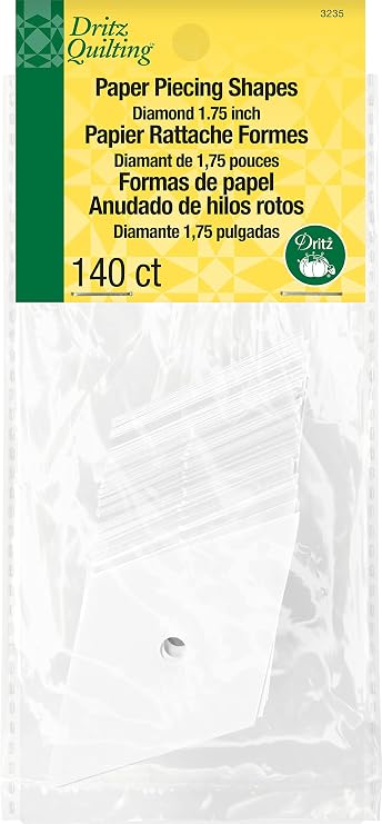 Dritz 3235 Paper Piecing Shapes, Diamond, 1-3/4-Inch (140-Count)