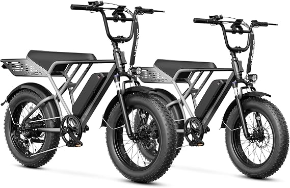 Jasion RetroVolt Electric Bike for Adults,2000W Peak Motor & 30MPH & 70Miles Electric Mountain Bike, Full Suspension Ebikes for Adults, 20" Fat Tire Ebike with 48V 13Ah Battery Electric Dirt Bike-C