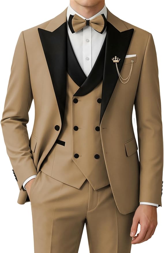 Men's Tuxedo Suit 3 Piece with Bow Tie
