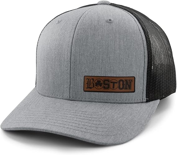Boston Townie Pride Leather Patch Classic Snapback Trucker Hat