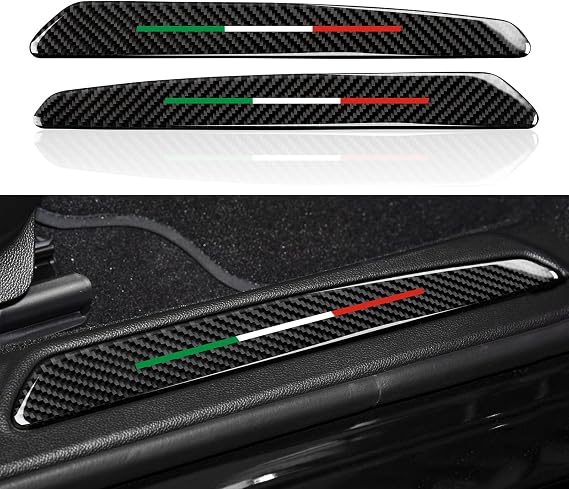 2PCS Car Threshold Protection Sticker Decals Trim Carbon Fiber Door Entry Guard Compatible with Alfa Romeo Giulia 2016-2026 Accessories - Stelvio NOT Fit