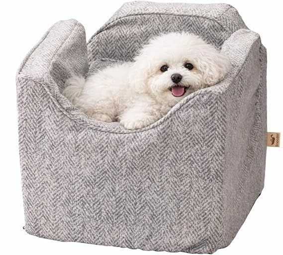 Snoozer Pet Products - Luxury Lookout I Dog Car Seat with Show Dog Microsuede, Small - Palmer Dove