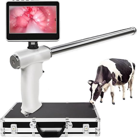 AI Insemination Gun for Cattle & Horses - Livestock Breeding Tool with LCD Screen, Endoscope Sperm Injector for Farm & Ranch Use, Efficient AI Breeding Unit