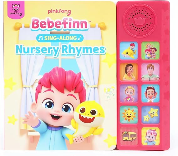 Bebefinn Sing-Alongs Nursery Rhymes Musical Sound Book for Toddlers 13 | 10 Buttons, 10 Songs Interactive Learning Toy by Pinkfong