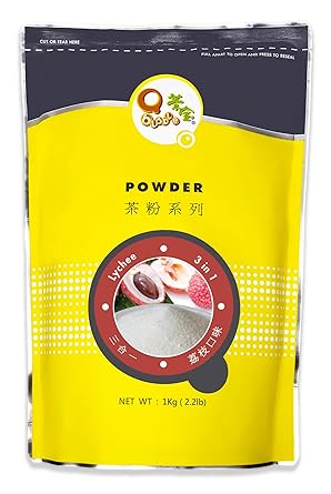 Qbubble Tea Powder, Lychee, 2.2 Pound