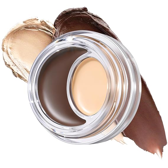 FOCALLURE 2-in-1 Eyebrow Pomade & Concealer - Shaping & Brightening, Brown