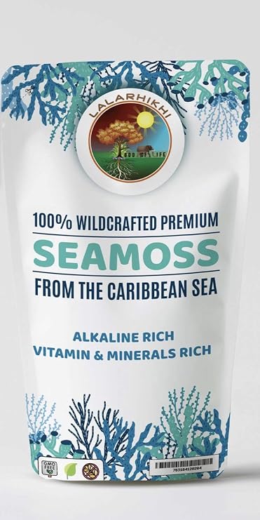 Wildcrafted Raw Sea Moss, Thick Organic Raw Seamoss with Over 90 Minerals and Vitamins, Non-GMO and Vegan, Organic Superfood for Immune System Support, Weight Loss, Healthy Skin, 16oz