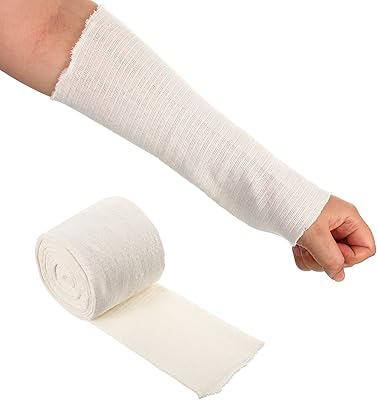 Nuanchu Cotton Stockinette Tubular Elastic Arm Cast Sleeve Roll Elastic Wrap Tube Wrist Wraps Comfortable Cast Stockinette Cosplay Accessories for Arm Leg KneeWhite,4 Inch X 5.47 Yard