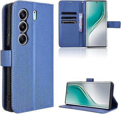 Compatible with Tecno Camon 40 Pro 5G Leather Case,PU Leather flip Cover Compatible with Tecno Camon 40 Pro 4G Case Cover Blue