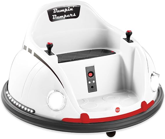 Best Choice Products 6V Electric Kids Ride On Bumpin Bumper Car, 1.5-6 Years Old, Parent Remote Control, 360 Degree Spin, Lights, Sounds - White
