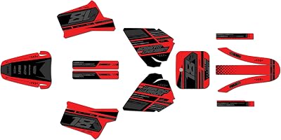 Graphics Kit for Honda XR 200R 1984-2002 WARRIOR Series Red-smoke 21 Mil - Dirt pit bike motorcycle stickers, dirtbike racing automotive decal motocross accessories no-plastics