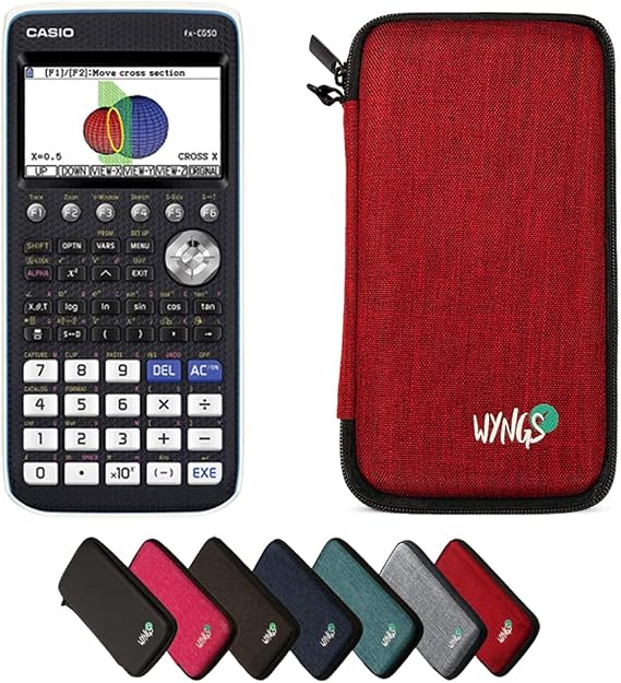Casio fx-CG50 including a WYNGS protective case in Red - Basic Set