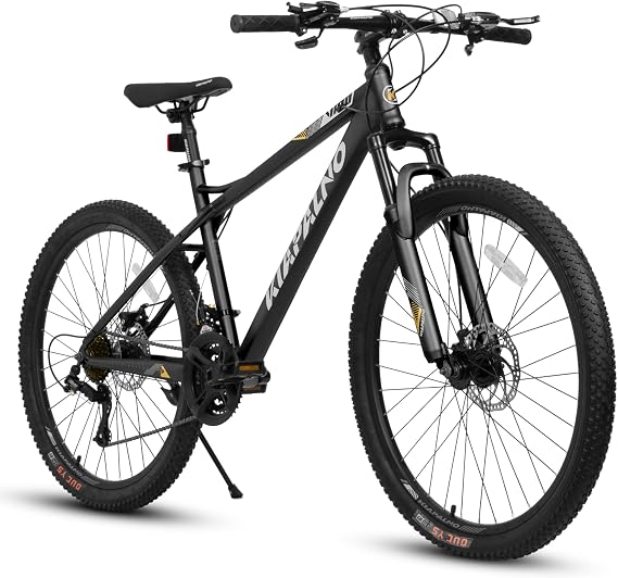 26-Inch Mountain Bike for Adults, 21-Speed High-Carbon Steel Frame, Dual Disc Brake MTB Bicycle, Full Suspension Mens Bicycle, Womens Mountain Bike