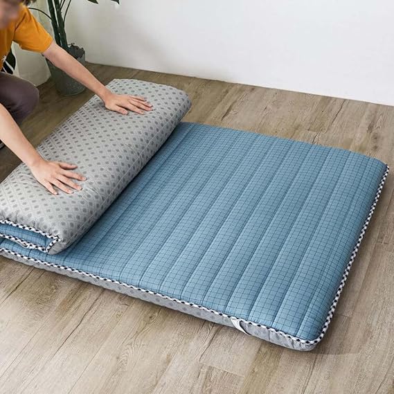 Japanese Floor Mattress Futon Mattress Single Tatami Mat Sleeping Pad Foldable Roll Up Mattress Dormitory Mattress Pad Floor Lounger Pillow Bed Yoga Meditaion Single Pad,001,100x200cm [Energy Class A]